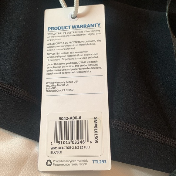 ONELL Reactor 2 Full Women's Black Wetsuit Size 6 US - Picture 9 of 9